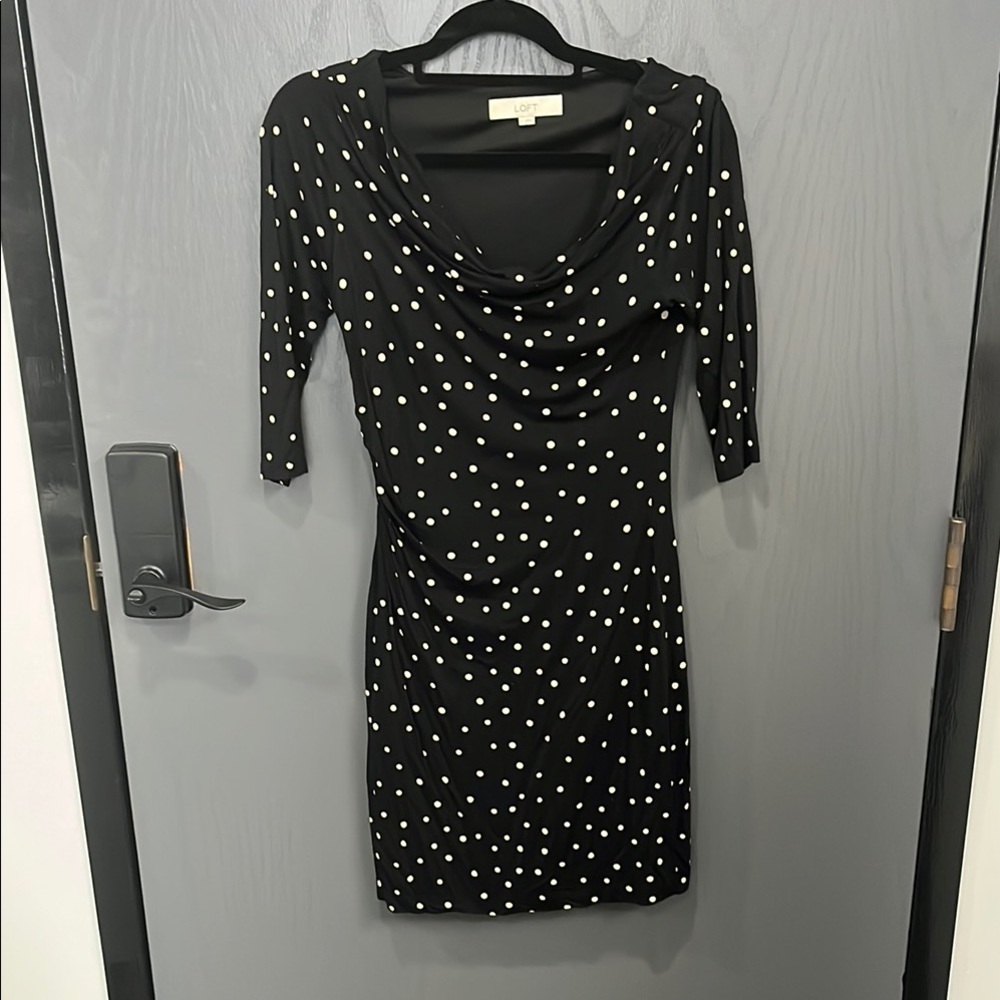Ann Taylor black polka dot dress